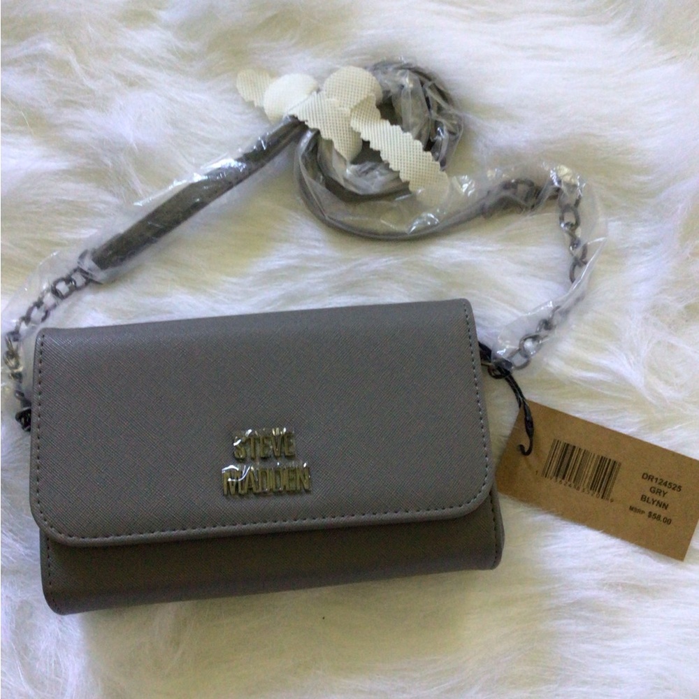 NWT!  Steve Madden Gray Blynn #DR124525 Crossbody Handbag